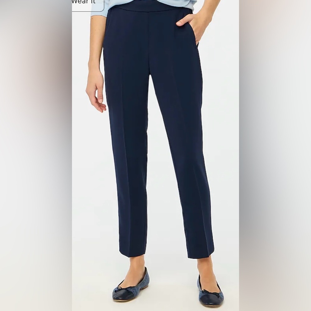 J. Crew Factory Jamie Pant with elastic waist, Navy, Size 10, 27-inch inseam